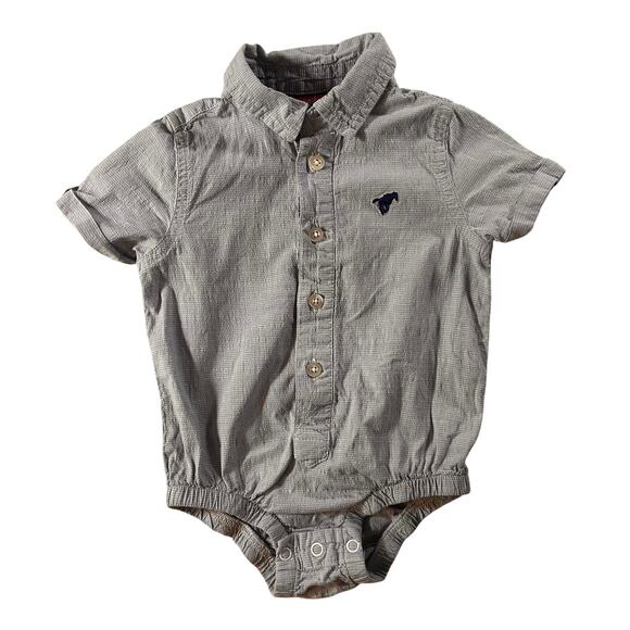 Wrangler Baby Toddler One Piece 18 Months Collared Button Baby Blue Denim - Picture 1 of 9